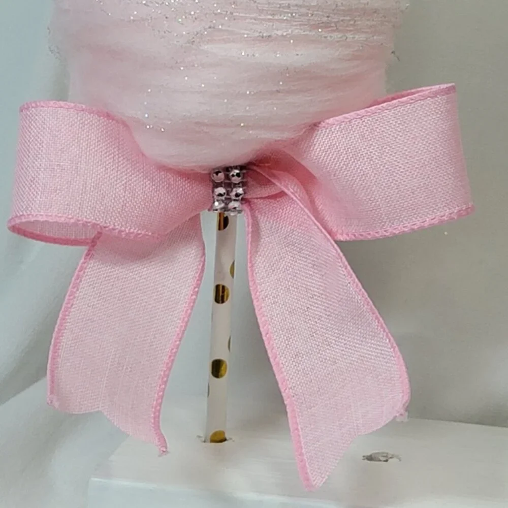 Decorative Fake Glittered‎ Cotton Candy - Pale Pink